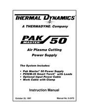 Thermal Dynamics Pakmaster 50 XL Plasma Cutter CE Operating Manual *1007 