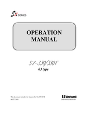 Uniwell SX-330F Operation Manual