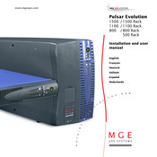 MGE UPS Systems PULSAR ELLIPSE 800 Installation And User Manual