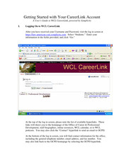 Symplicity WCL CareerLink User Manual