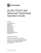 Interlogix IS-ZW-TSTAT-300 Operation Manual