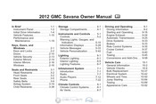 GMC 2012 GMC Savana Owner's Manual