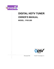 PrimeDTV Technologies PHD-200 Owner's Manual