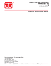 ETI SST-2 Installation And Operation Manual