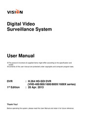 Vision VHD-1600X Series User Manual