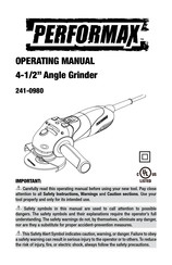Performax 241-0980 Operating Manual