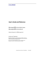 Chloride ManageUPS NET ADAPTER VP User Manual And Reference Manual