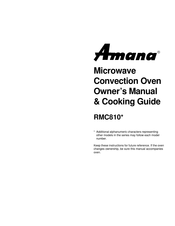 Amana RMC810 Series Owner's Manual & Cooking Manual