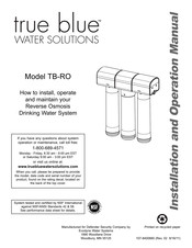 Ecodyne Water Systems TB-RO Installation And Operation Manual