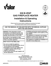 Valor 530 B-Vent Installation & Operating Instructions Manual