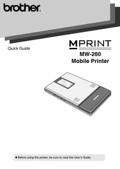 Brother M Print MW-260 Quick Manual