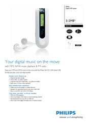 Philips SA2125 Specifications