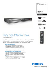 Philips DVDR3575H/05 Specifications