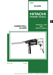 Hitachi DH 20PB Technical Data And Service Manual