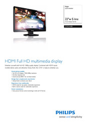 Philips 221E1HSB Brochure & Specs