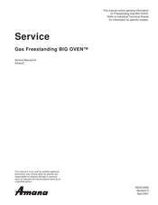 Amana Gas Freestanding BIG OVEN Service Manual