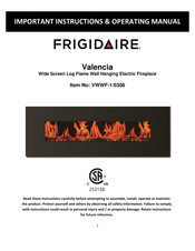 Frigidaire Valencia Important Instructions & Operating Manual