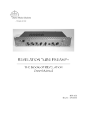 Sarno Music Solutions Revelation Tube Preamp Owner's Manual