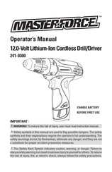 MasterForce 241-0300 Operator's Manual