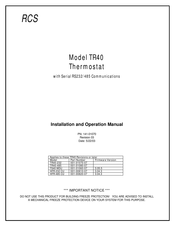 RCS TR40 Installation And Operation Manual