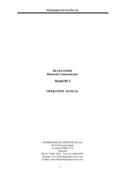 Hydrological Services BLUECOMMS BC1 Operation Manual