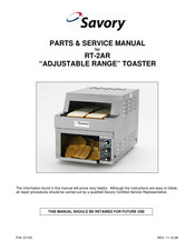 Savory ADJUSTABLE RANGE RT-2AR Parts & Service Manual