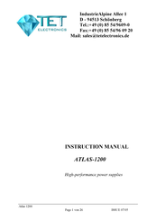 TET ATLAS-1200 Instruction Manual