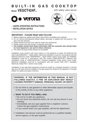 Verona VEGCT424F Series User Operating Instructions Manual