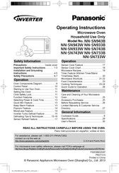 Panasonic Inverter NN-SN743B Operating Instructions Manual