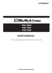 Roland CAMM-1 Pro PNC-1210 User Manual