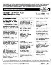 North American Tool 7295 Important Operating Instructions