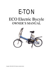 E-TON ECO Electric Bycyle Owner's Manual