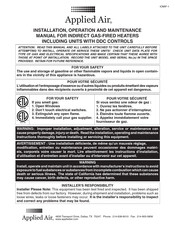 Applied Air GAS-FIRED HEATERS Installation &  Operation Instruction
