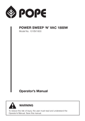 Pope 101BV1800 Operator's Manual