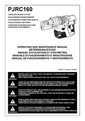 Max PJRC160 Operating And Maintenance Manual