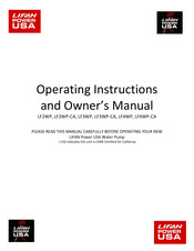 LIFAN power usa LF4WP Operating Instructions And Owenrs Manual