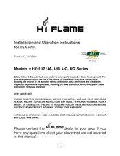 Hi-Flame HF-917 UA Series Installation And Operation Instructions Manual