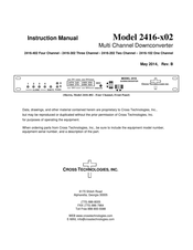 Cross Technologies 2416-x02 Instruction Manual