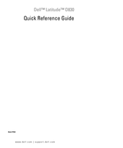 Dell Latitude D830 - Core 2 Duo Laptop Quick Reference Manual