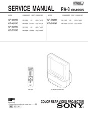 Sony KP 61V80 Service Manual