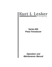 Kurt J. Lesker 100014434 Operation And Maintenance Manual