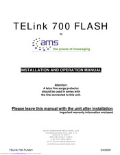AMS TELink 700 Flash Installation And Operation Manual