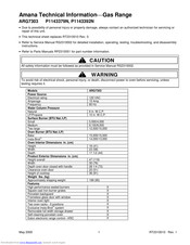 Amana ARG7303 Technical Information