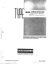 Fairchild 74-13A Instruction Manual