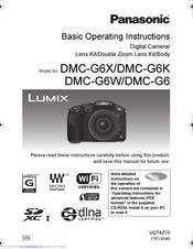 Panasonic DMC-G6H Basic Operating Instructions Manual