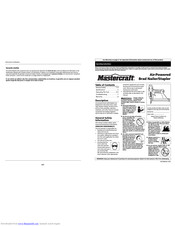 MasterCraft Air-Powered Brad Nailer/Stapler Operating Instructions Manual
