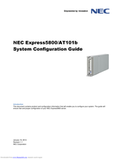 NEC Express5800/AT101b System Configuration Manual