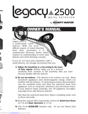 Bounty Hunter Legacy 2500 Owner's Manual