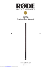 RODE Microphones NTG8 Instruction Manual