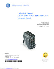 GE MultiLink ML600 Instruction Manual